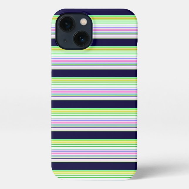 Funda Para iPhone Rayas azules coloridas lindas (Reverso )