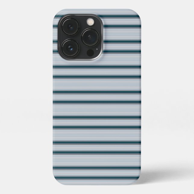 Funda Para iPhone Rayas azules grises lindas (Reverso)
