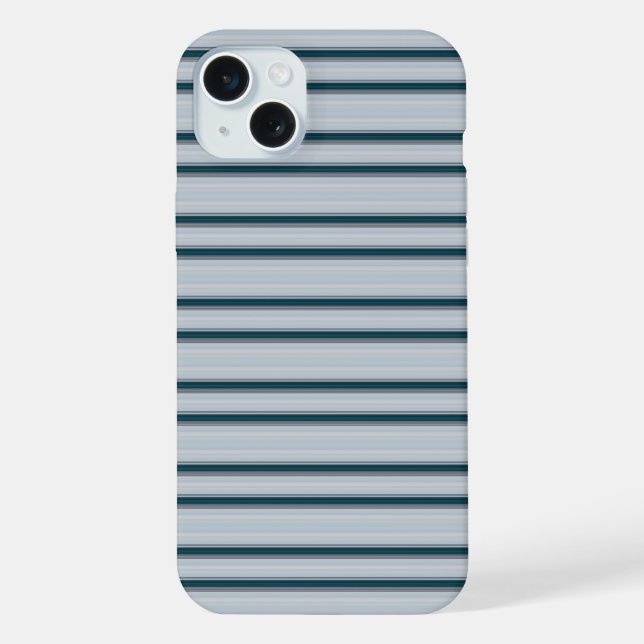 Funda Para iPhone Rayas azules grises lindas (Reverso )