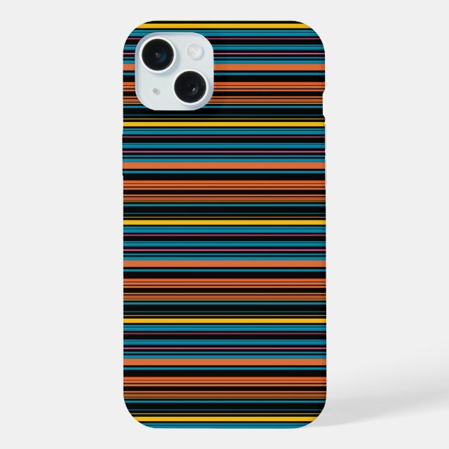 Funda Para iPhone Rayas azules negras lindas (Reverso )