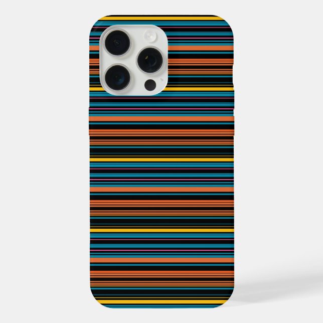 Funda Para iPhone Rayas azules negras lindas (Reverso )