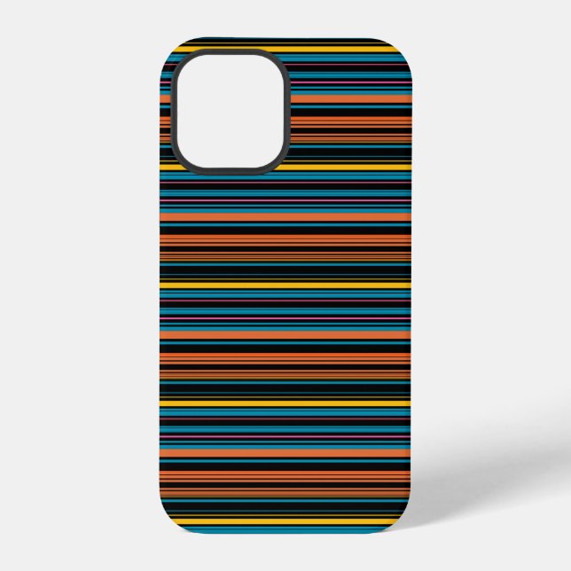 Funda Para iPhone Rayas azules negras lindas (Reverso )