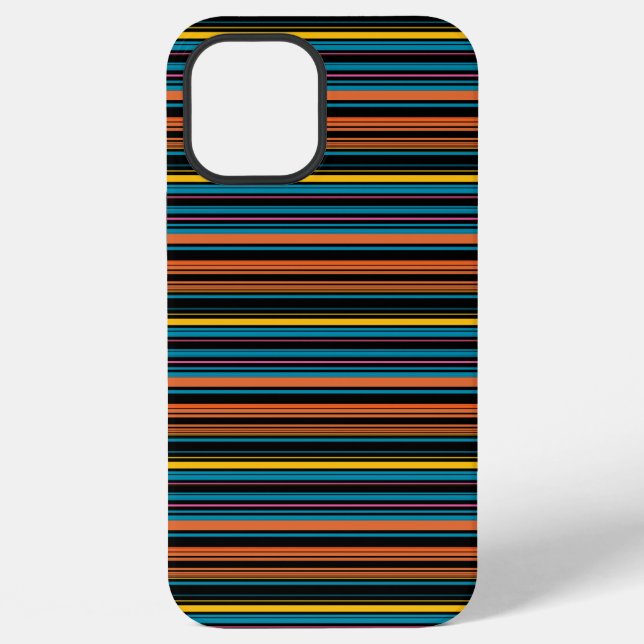 Funda Para iPhone Rayas azules negras lindas (Reverso )