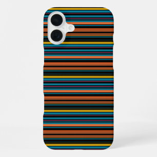 Funda Para iPhone 16 Plus Rayas azules negras lindas