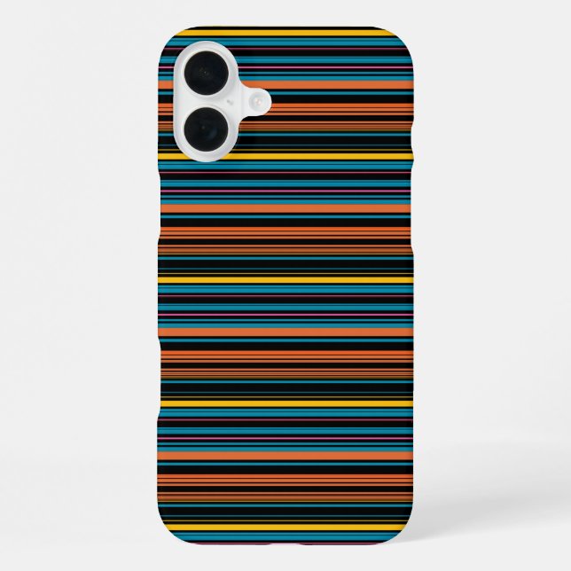 Funda Para iPhone Rayas azules negras lindas (Reverso )