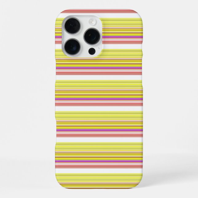 Funda Para iPhone Rayas blancas amarillas lindas (Reverso )
