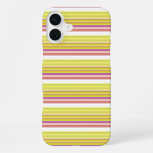 Funda Para iPhone Rayas blancas amarillas lindas (Reverso )