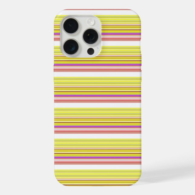 Funda Para iPhone Rayas blancas amarillas lindas (Reverso )