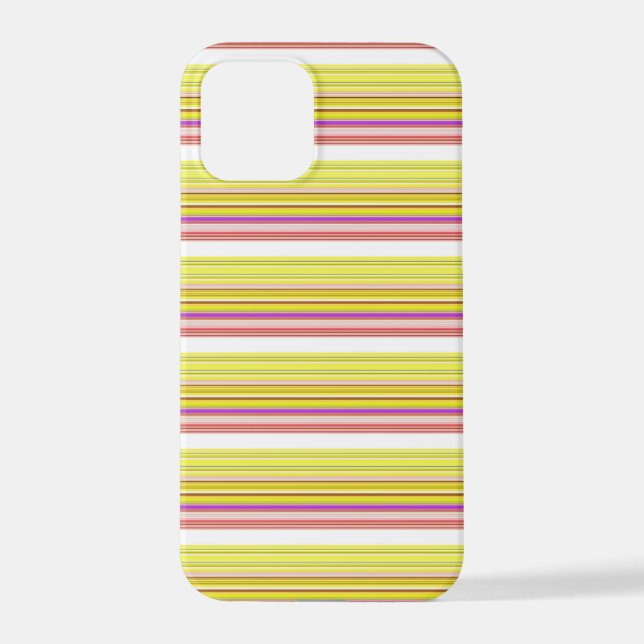 Funda Para iPhone Rayas blancas amarillas lindas (Reverso )