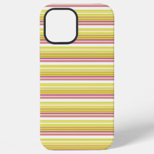 Funda Para iPhone 12 Pro Max Rayas blancas amarillas lindas
