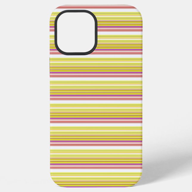 Funda Para iPhone Rayas blancas amarillas lindas (Reverso )