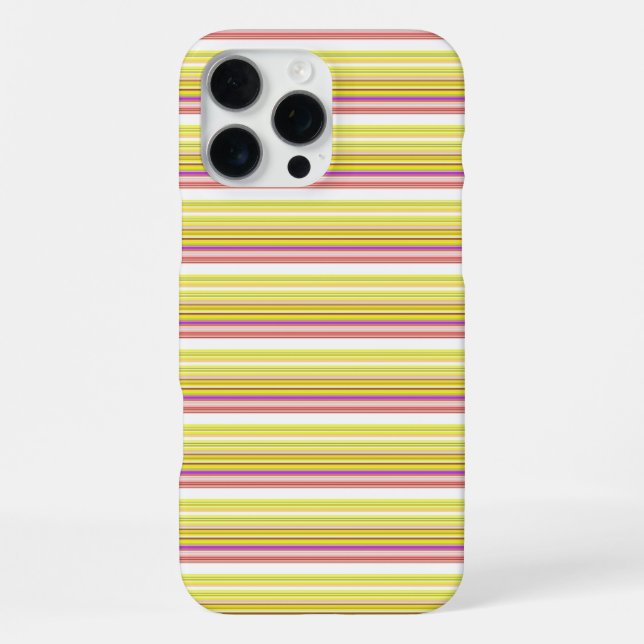 Funda Para iPhone Rayas blancas amarillas lindas (Reverso )