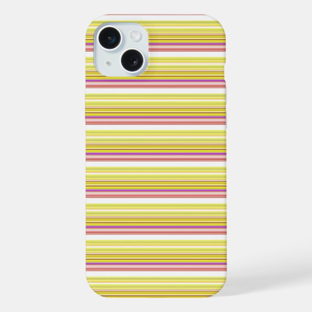 Funda Para iPhone Rayas blancas amarillas lindas (Reverso )