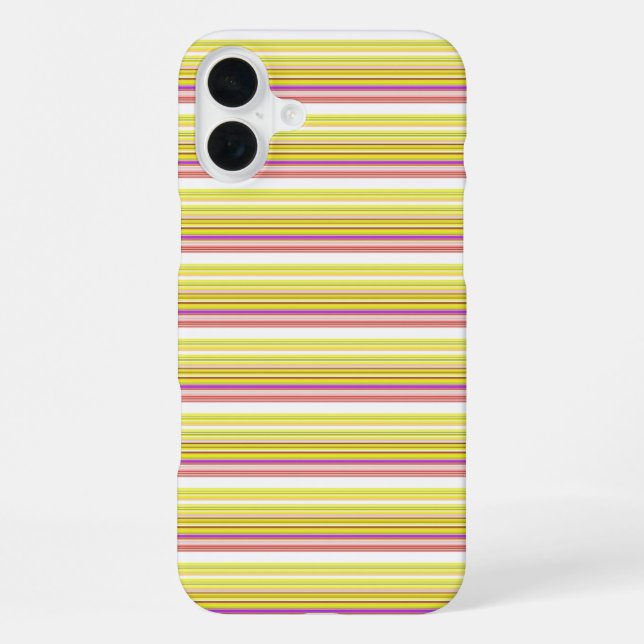 Funda Para iPhone Rayas blancas amarillas lindas (Reverso )