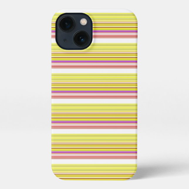 Funda Para iPhone Rayas blancas amarillas lindas (Reverso )