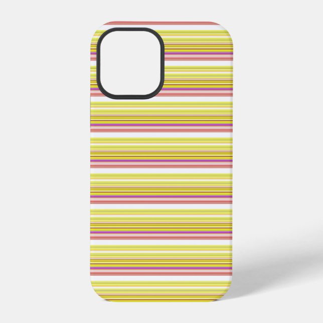 Funda Para iPhone Rayas blancas amarillas lindas (Reverso )