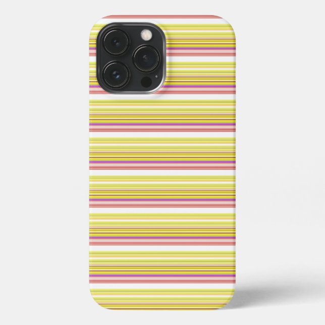 Funda Para iPhone Rayas blancas amarillas lindas (Reverso )