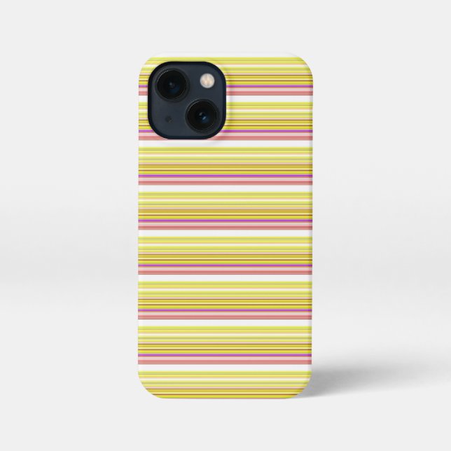 Funda Para iPhone Rayas blancas amarillas lindas (Reverso )