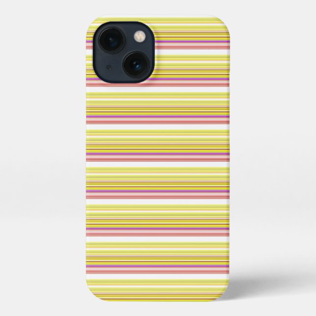 Funda Para iPhone Rayas blancas amarillas lindas (Reverso )