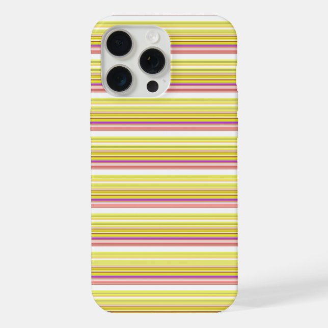 Funda Para iPhone Rayas blancas amarillas lindas (Reverso )