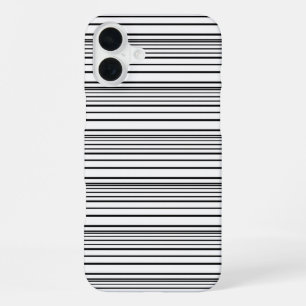 Funda Para iPhone 16 Plus Rayas blancas negras lindas