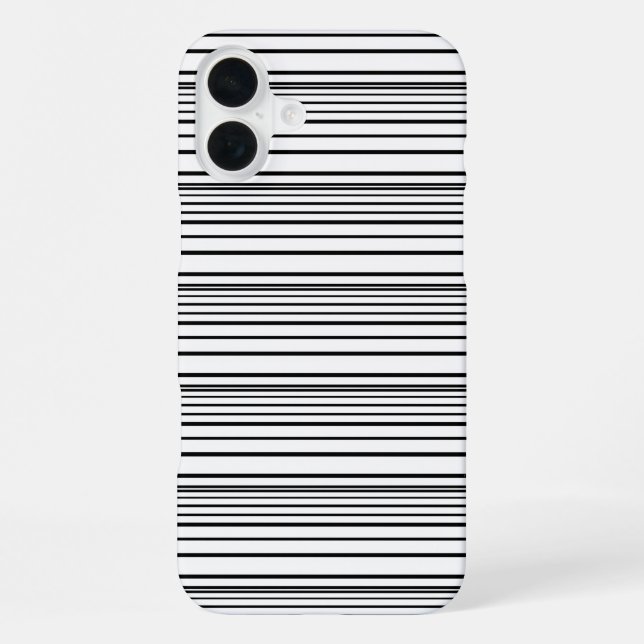 Funda Para iPhone Rayas blancas negras lindas (Reverso )