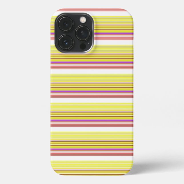 Funda Para iPhone Rayas blancas y amarillas lindas (Reverso )