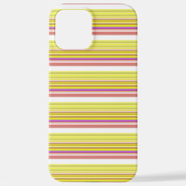 Funda Para iPhone Rayas blancas y amarillas lindas (Reverso )