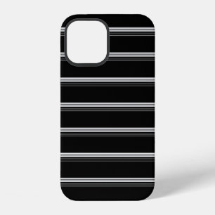 Funda Para iPhone 12 Rayas blancas y negras chic 