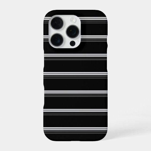 Funda Para iPhone Rayas blancas y negras chic  (Reverso)