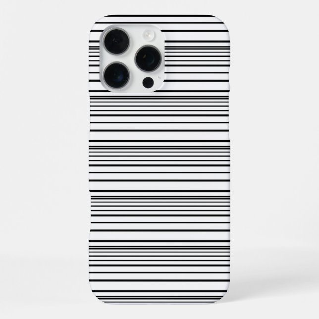 Funda Para iPhone Rayas blancas y negras lindas (Reverso )