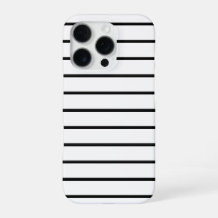 Funda Para iPhone 16 Pro Rayas blancas y negras lindas
