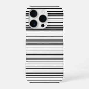 Funda Para iPhone 16 Pro Rayas blancas y negras lindas