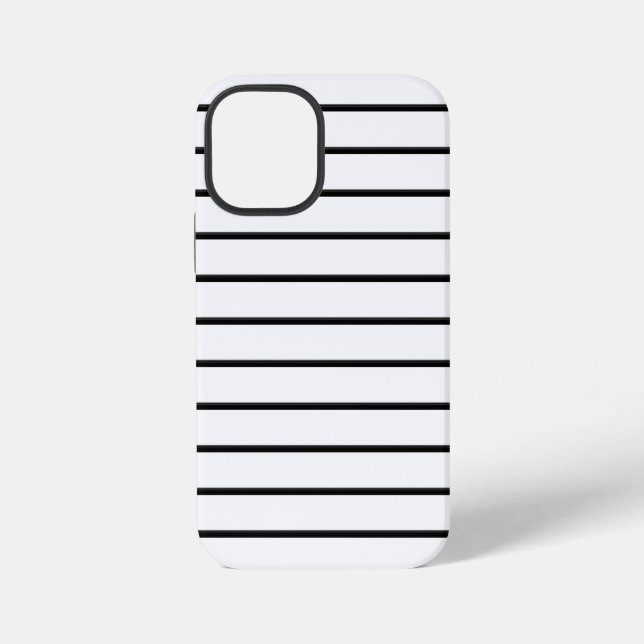 Funda Para iPhone Rayas blancas y negras lindas (Reverso )