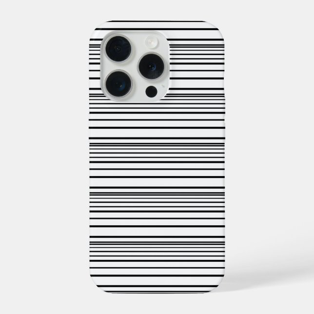 Funda Para iPhone Rayas blancas y negras lindas (Reverso )