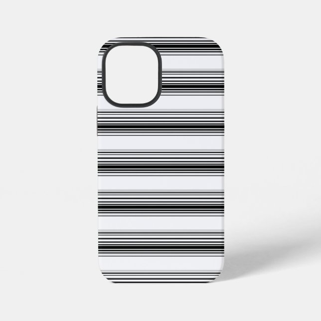 Funda Para iPhone Rayas blancas y negras modernas (Reverso )