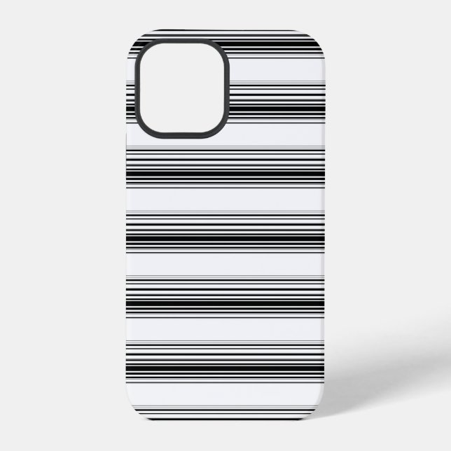 Funda Para iPhone Rayas blancas y negras modernas (Reverso )