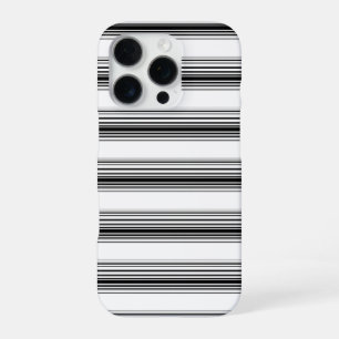 Funda Para iPhone 16 Pro Rayas blancas y negras modernas