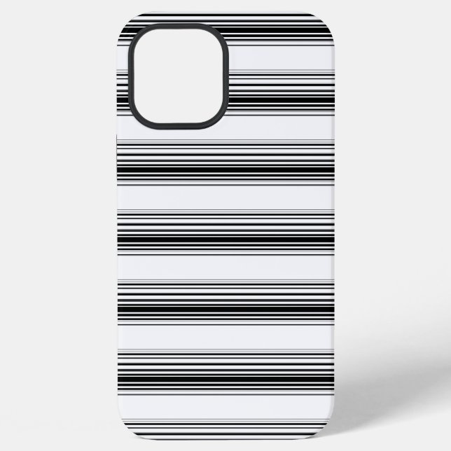 Funda Para iPhone Rayas blancas y negras modernas (Reverso )