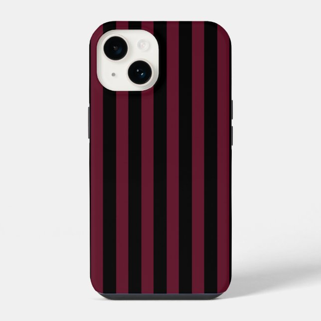 Funda Para iPhone Rayas borgoña y negras (Reverso )