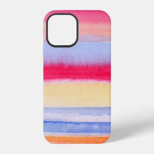 Funda Para iPhone 12 Rayas coloridas acuarela.stripe,acuarela,aqua