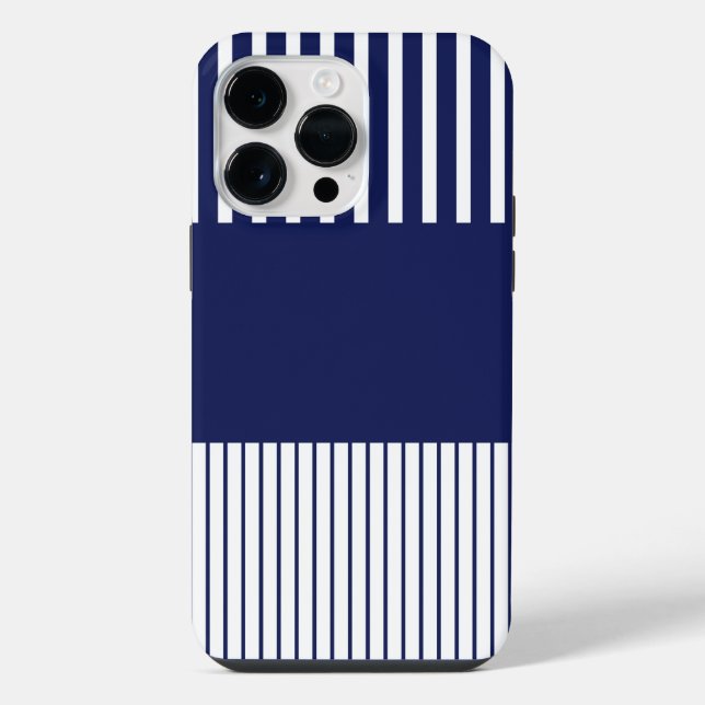 Funda Para iPhone Rayas Colour Pop - Azul y Blanco (Reverso )