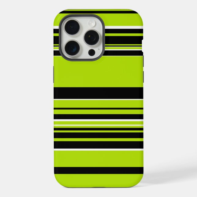 Funda Para iPhone Rayas complejas - Verde lima (Reverso )