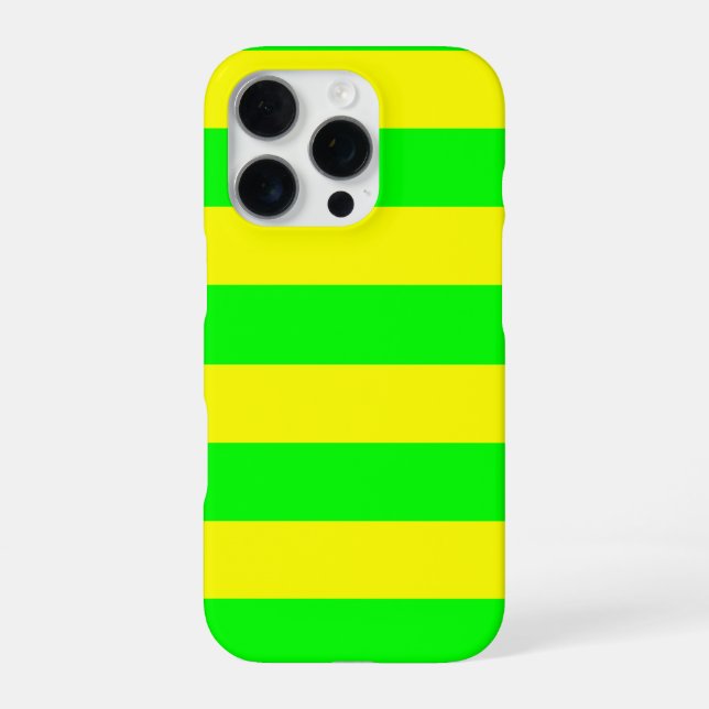 Funda Para iPhone Rayas de amarillo limón y verde lima (Reverso)