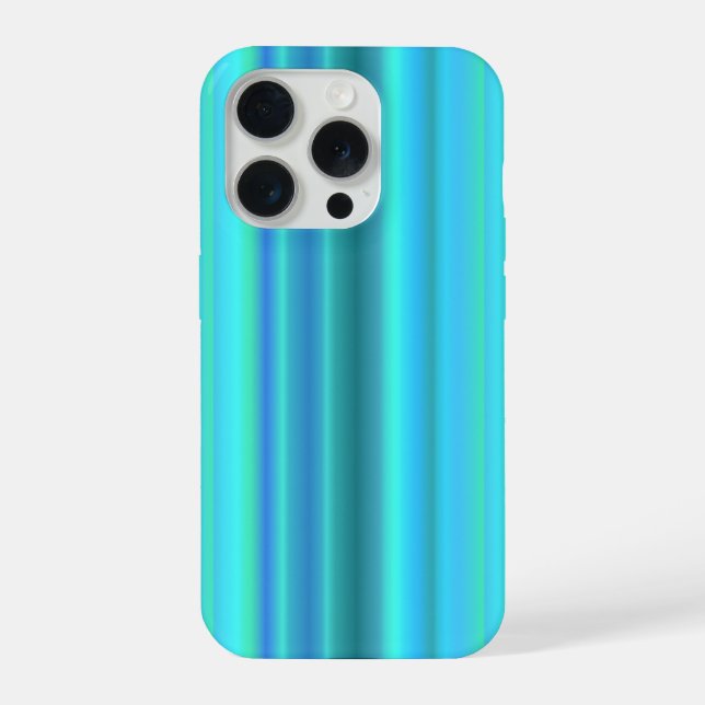 Funda Para iPhone Rayas de arcoíris azul verde (Reverso )