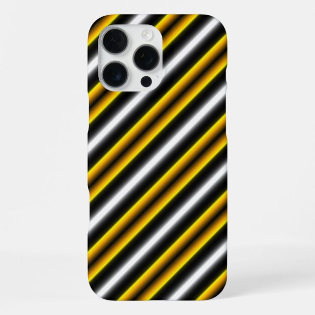 Funda Para iPhone Rayas de arcoiris blancas amarillas (Reverso )