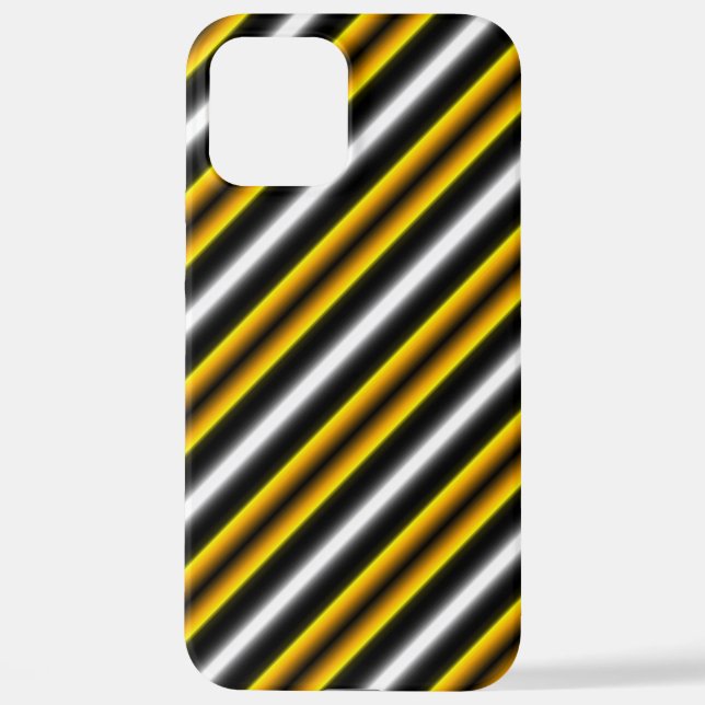 Funda Para iPhone Rayas de arcoiris blancas amarillas (Reverso )