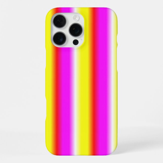 Funda Para iPhone Rayas de Arcoíris Rosa Amarillo (Reverso )