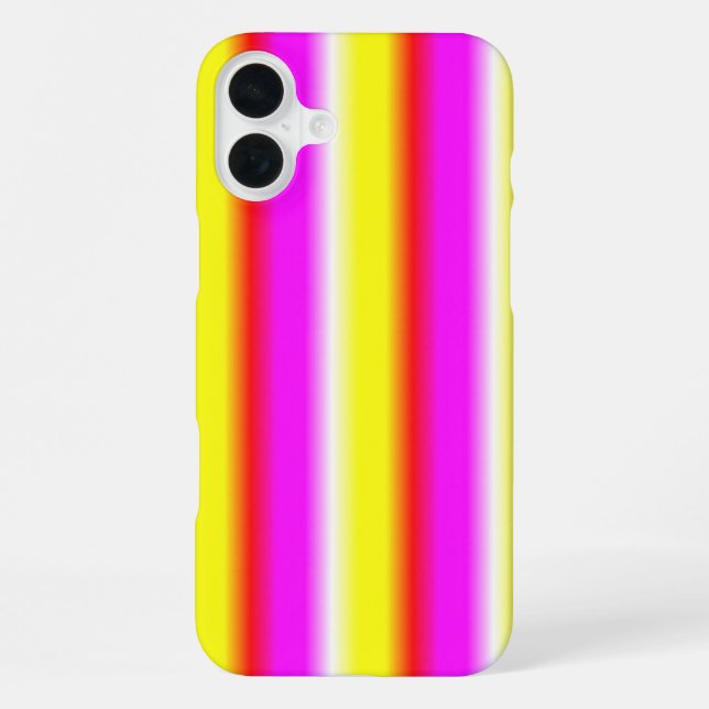 Funda Para iPhone Rayas de arcoíris rosa amarillo (Reverso )