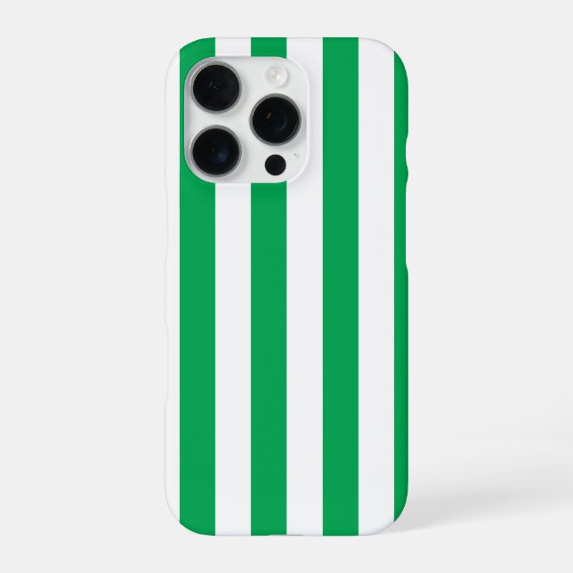 Funda Para iPhone Rayas de Cabaña Verdes y Blancas (Reverso)